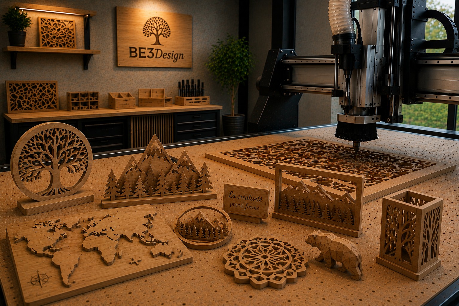 Création bois personnalisée réalisée en CNC