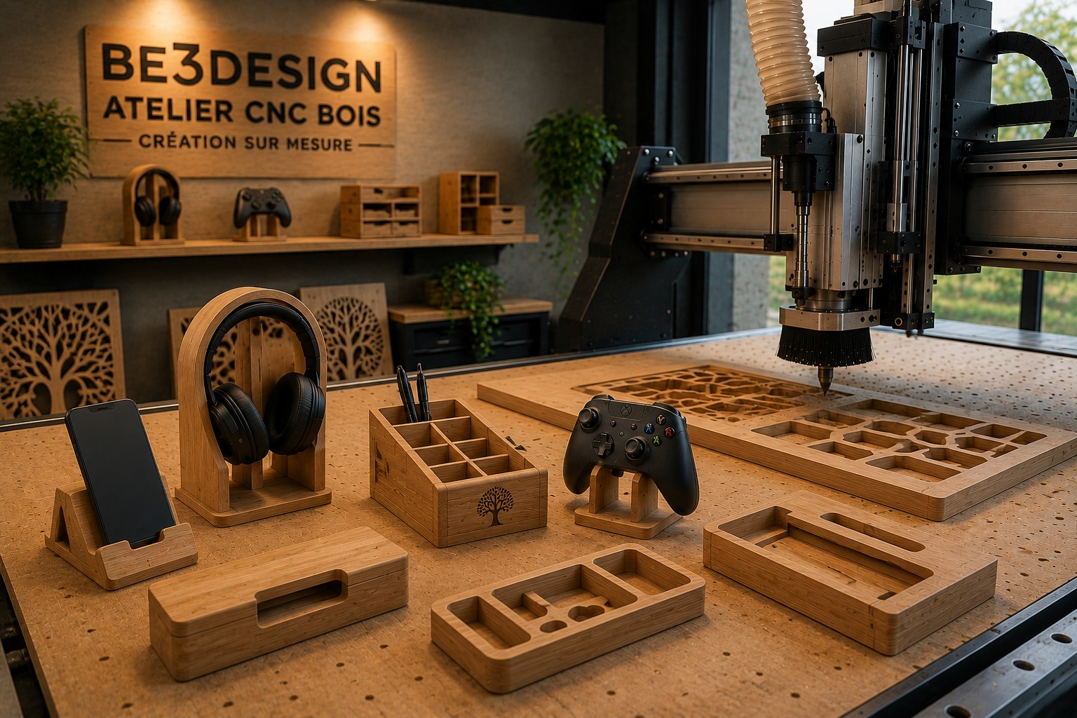 Pièce bois sur mesure usinée en CNC