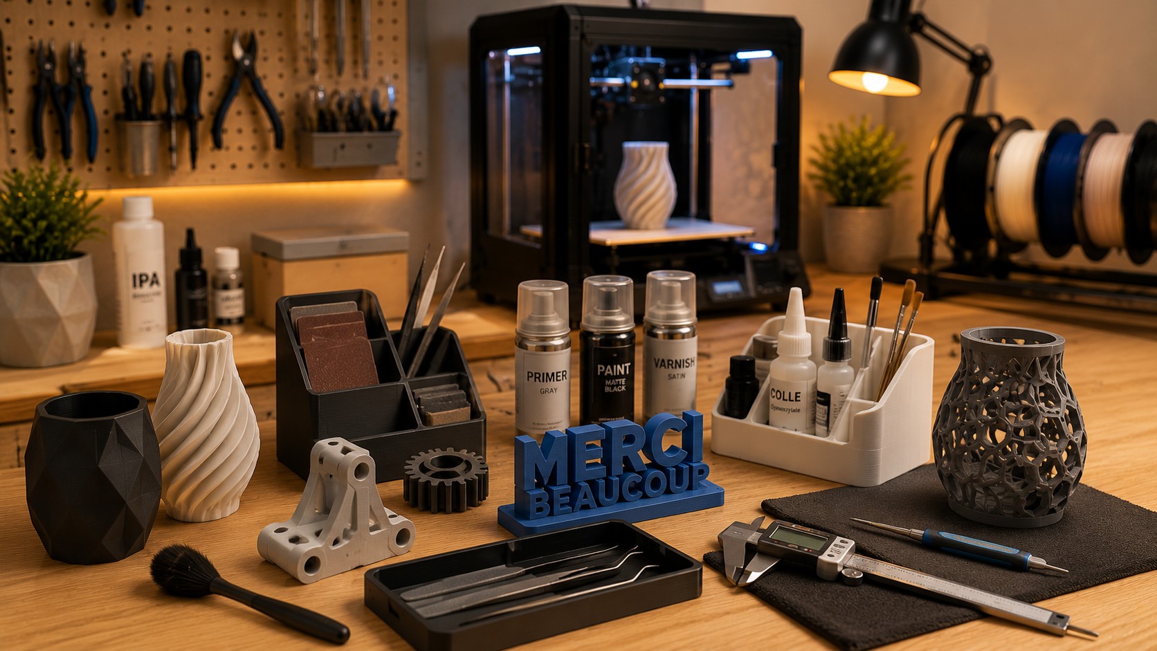 Atelier BE3Design avec impression 3D premium et finition de pièces sur mesure